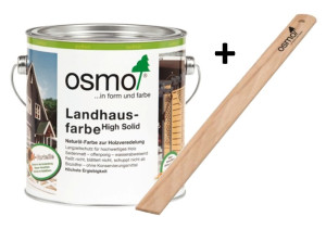 Osmo Landhausfarbe Weiß incl. Rührholz | 2,5 Liter Gebinde | inkl. Rührholz gratis | Farbcode: 2101 | Original OSMO für die Profis | Lag. 1702109