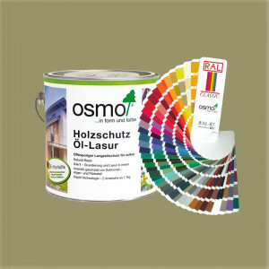 Osmo Holzschutz Öl-Lasur-Wunschfarbe nach RAL (Mischfarbe) 25 Liter | RAL 7034 Gelbgrau | Mischfarbe | in 190 RAL Farben erhältlich
