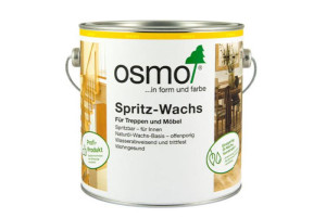 Osmo Spritz-Wachs Farblos Glänzend incl. gratis Pinsel | 5 Liter Gebinde | Pinselgröße: 25 mm | Farbcode: 3086 | Original OSMO für die Profis