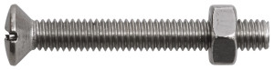 SWG Gewindeschraube Linsenkopf A2 mit Mutter DIN 964 | 5x30 mm (Pak à 5 Stk.) | Metrisches Gewinde - Feingewinde