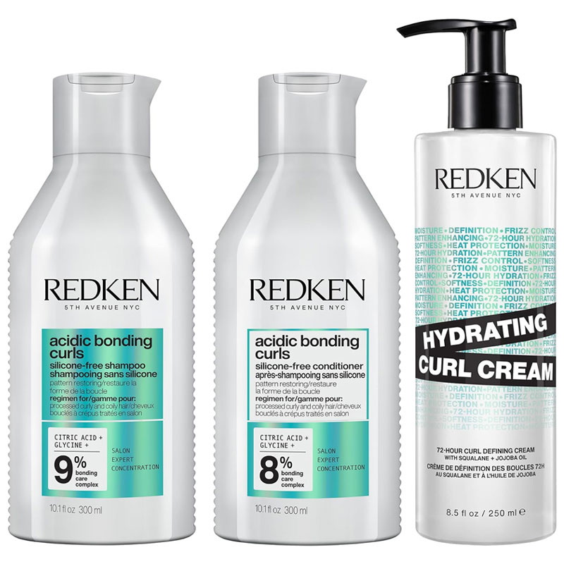 Redken Acidic Bonding Curls Shampoo 300ml, Conditioner 300ml & Hydrati