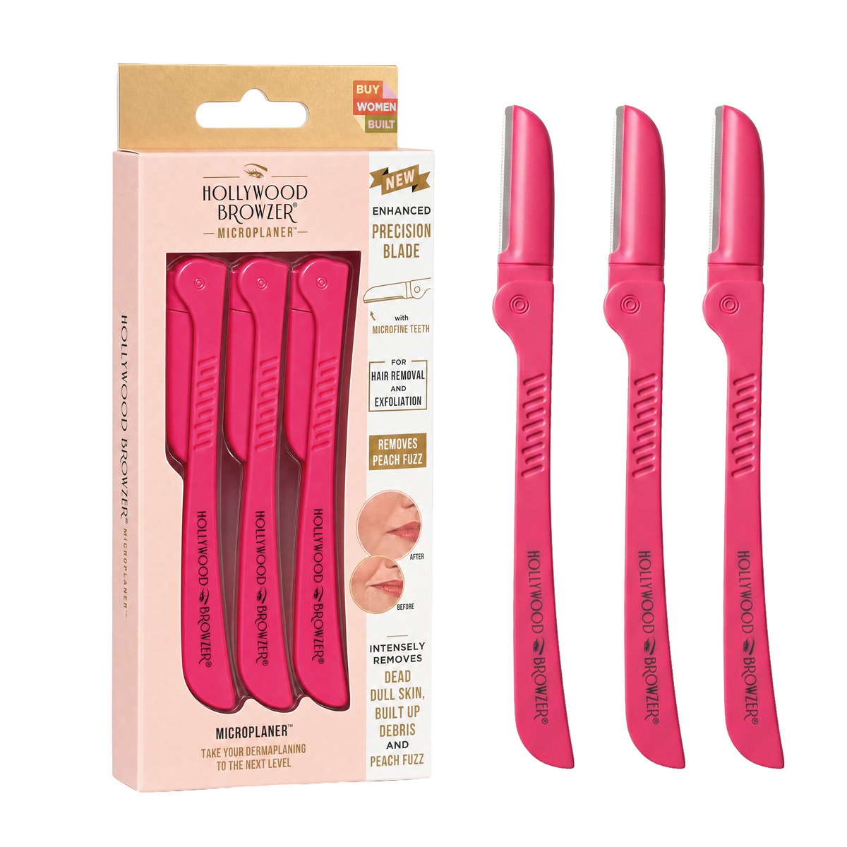 Hollywood Browzer Microplaner - Trio - Electric Fuschia