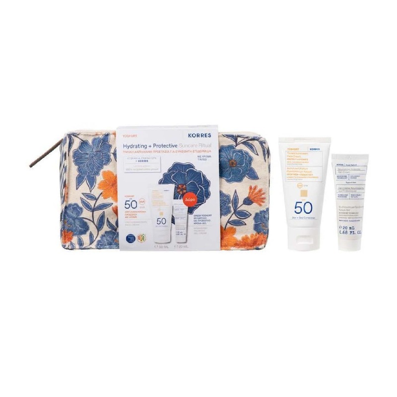 Korres Yoghurt Tinted Sunscreen Face Cream SPF 50 50ml + Greek Yoghurt Probiotic Gel-Cream 20ml