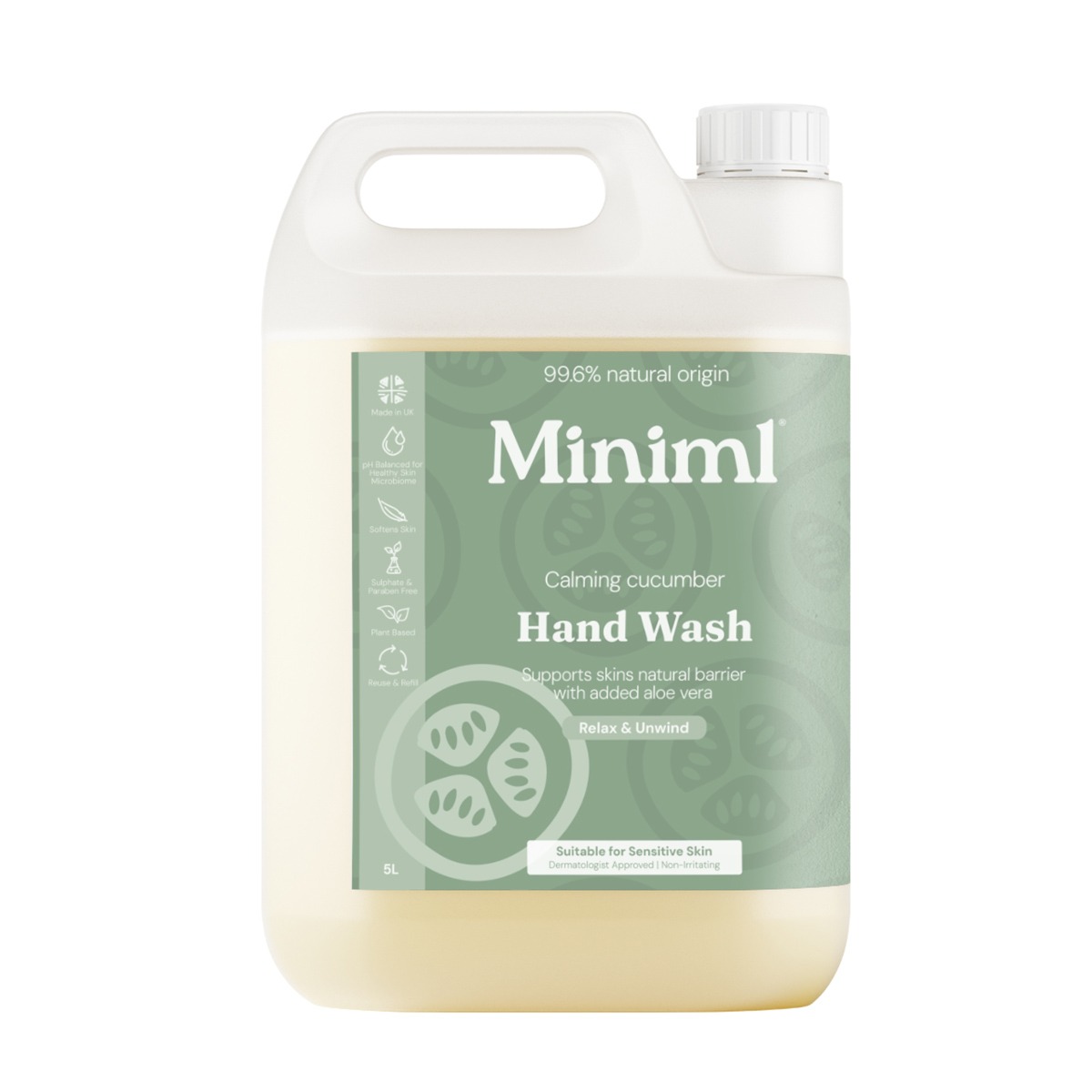 Miniml Hand Wash Calming Cucumber 5L