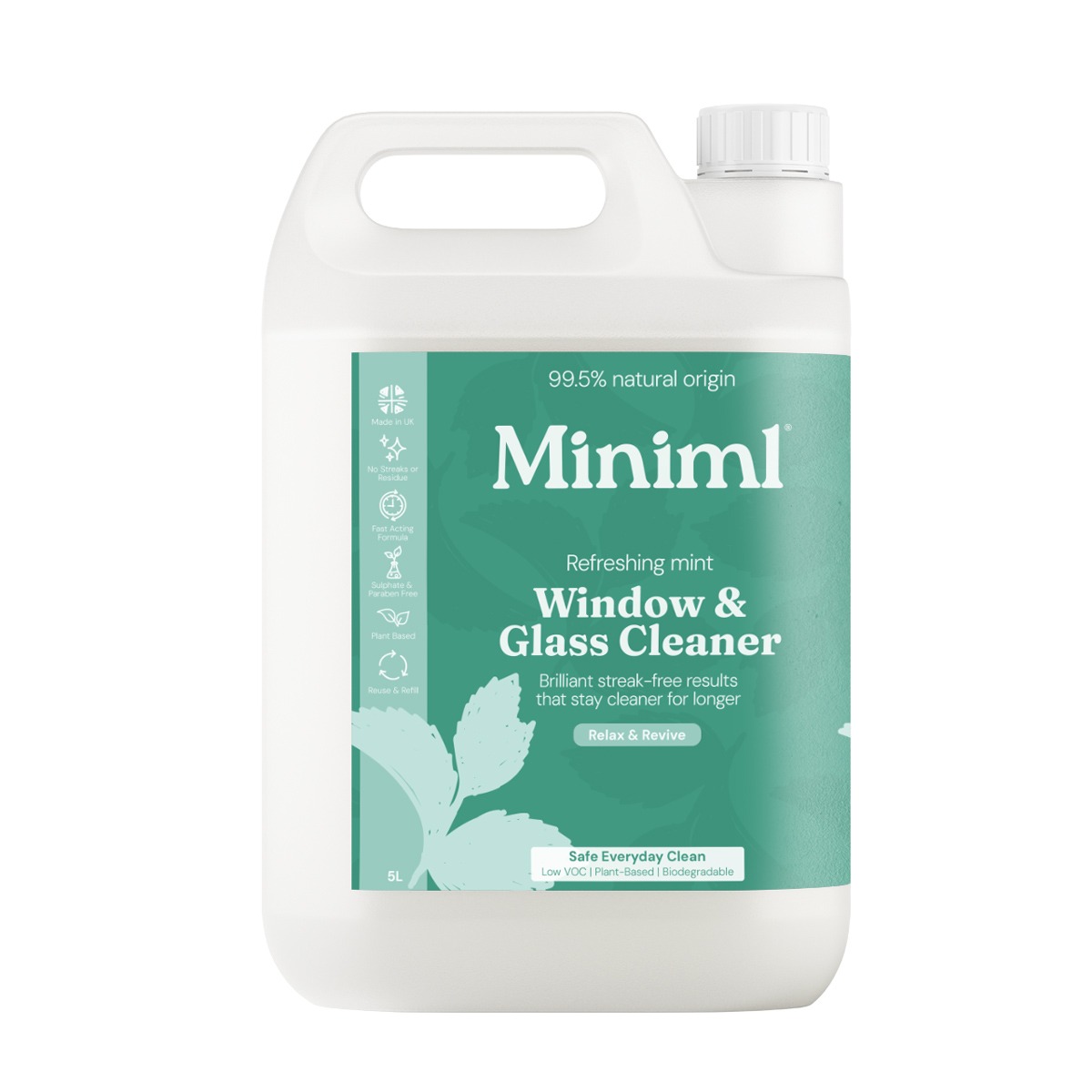 Miniml Window & Glass Cleaner Refreshing Mint 5L Refill