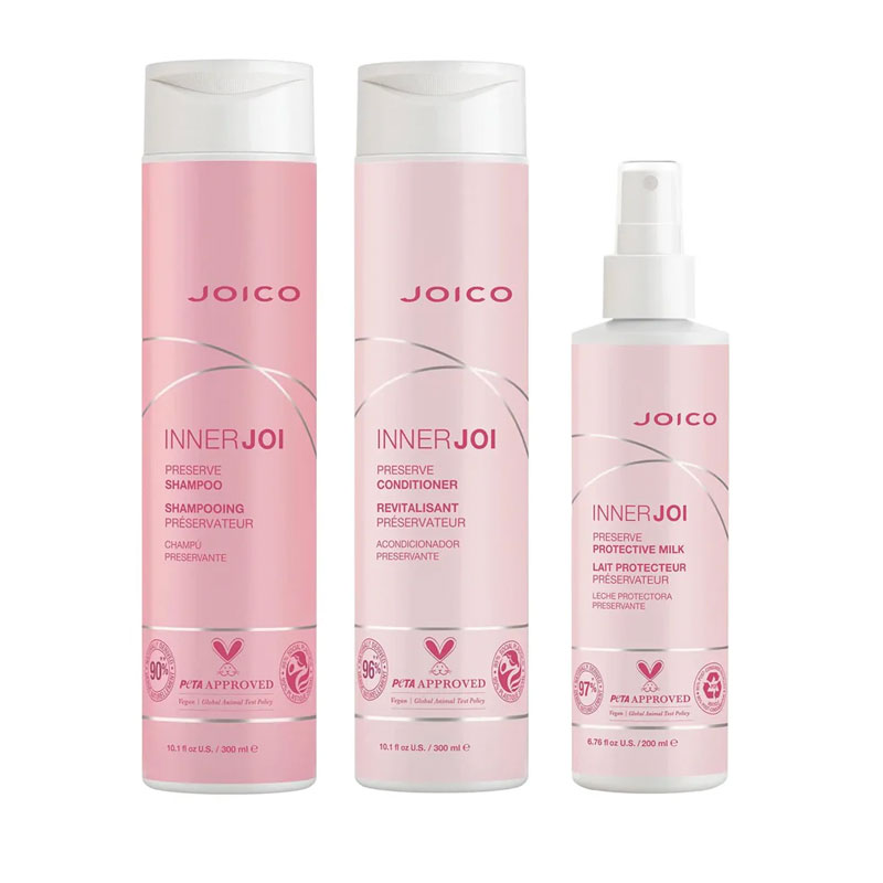 Joico InnerJoi Preserve Shampoo 300ml, InnerJoi Preserve Conditioner300ml  & InnerJoi Preserve Protective Milk 150ml Pack