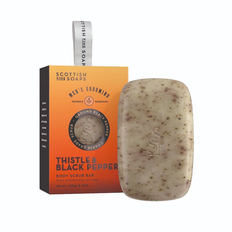 Scottish Fine Soaps Thistle & Black Perpper Body Scrub Bar 150g
