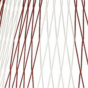Knotenloses Fußballtornetz Tortiefe 200/200 zweifarbig 4 mm Polypropylen 200/200 cm Rot-weiß