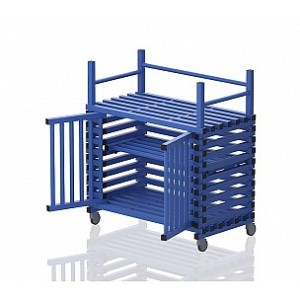 Kunststoff Gerätewagen mit Zusatzfläche 126x69x137 cm Blau
