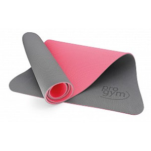 PROGYM Yogamatte - Gymnastikmatte rutschfest Anthrazit / rot