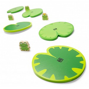 Balancierspiel mit Seerosen und Fröschen