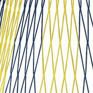 Knotenloses Fußballtornetz Tortiefe 80/200 zweifarbig 4 mm Polypropylen 80/200 cm Blau-gelb