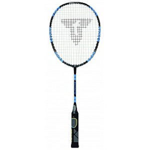 Badminton-Racket Junior, schwarz/blau 58 cm Multifile Kunstsaite Badmintonschläger Stahl-Aluminium 97 g Tropfenförmig