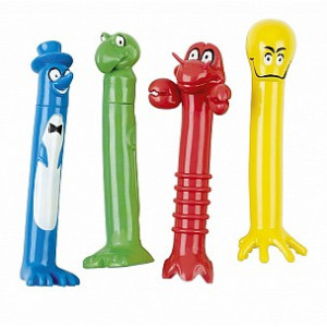 Tauchmonster, Stabform, 4er-Set sortiert