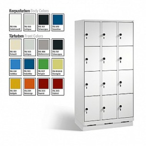 EVOLO Fächerschrank mit 12 Fächern 900 x 500 mm / 12 / 300 mm
