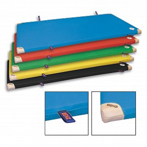 BENZ Normturnmatte mit Lederecken und Griffen Blau Normturnmatte 150 cm 100 cm 6 cm Mit Lederecken & Tragschlaufen