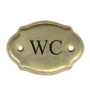 Messing-Schild, 71 x 50 mm, mit Textgravur