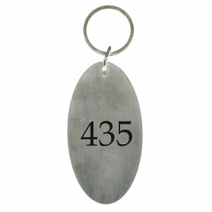 Edelstahl-Hotelanhänger oval 45 x 85 mm, mit bis zu 3- stelliger Zifferngravur, oder Textgravur