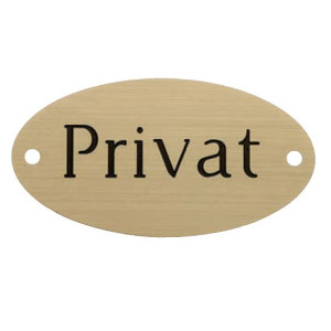 ovales Messingschild, 67 x 37 x 1,5 mm