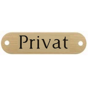 ovales Messingschild, 78 x 20 x 1,5 mm