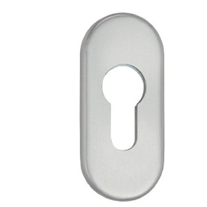 Schutzschieberosette oval, 74 x 33 mm, PZ gelocht, in verschiedenen Stärken