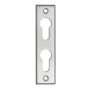 Rosette 005/3081 aus Edelstahl, zum Aufschrauben für Schlösser mit 2 x PZ übereinander