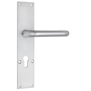 Renovierungsschild Langschild 001/153/38/1011/8 kantig mit 38 mm Rundrosetten-Lochung, 60 mm breit