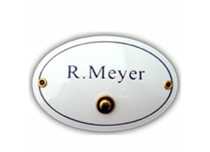 Namenschild oval 10,5 cm x 7 cm aus Emaille