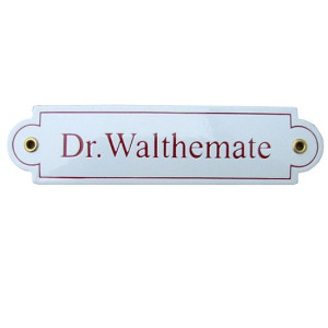 Namenschild rechteckig 20 x 5 cm Emaille