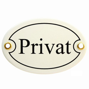 Emaille Schild, Türschild "Privat"
