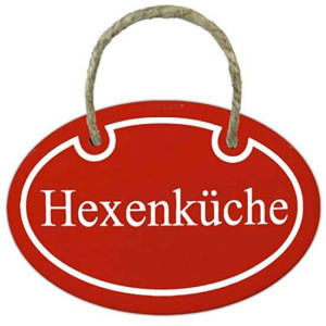 Emaille Schild, Türschild "Hexenküche"