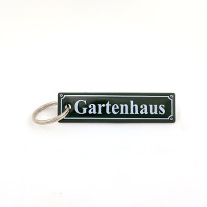 Schlüsselanhänger aus Emaille - Gartenhaus