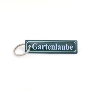 Schlüsselanhänger aus Emaille - Gartenlaube