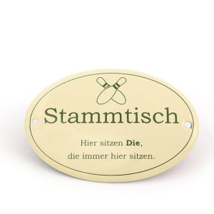 Emailleschild "Kegel Stammtisch"
