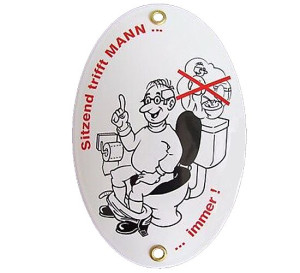 Emailleschild Männer-Toiletten - Gebotsschild