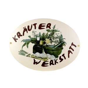 Emailleschild Kräuterwerkstatt