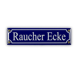 Emailleschild Raucherecke