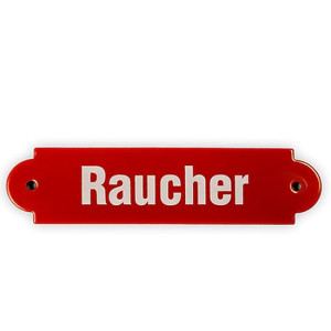 Emailleschild Raucher
