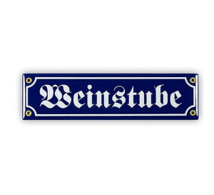 Emaille Schild, ähnlich Straßenschild, Spaßschild , "Weinstube"