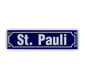 Emaille Schild, ähnlich Straßenschild, Spaßschild , "St. Pauli"