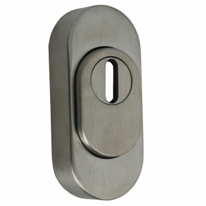 ovale Schutzrosette mit Kernziehschutz für Metalltüren