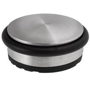 Runder Edelstahl Türstopper, mit Gummi