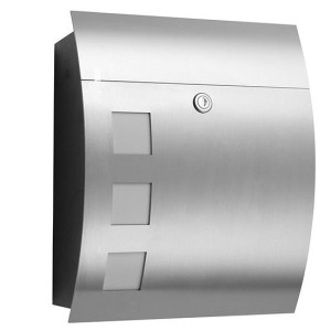 Briefkasten Edelstahl CMD 46 mit Fenster, auch mit Gravur oder Logo