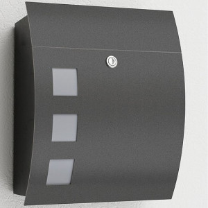 Briefkasten Anthrazit CMD 76 mit Fenster