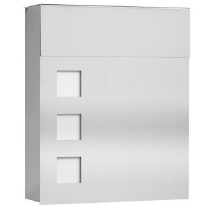 Briefkasten Mailbox Edelstahl CMD 96 mit Fenster, auch mit Gravur oder Logo