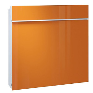 Briefkasten Flat Wide von serafini, Front Glas / Korpus weiss