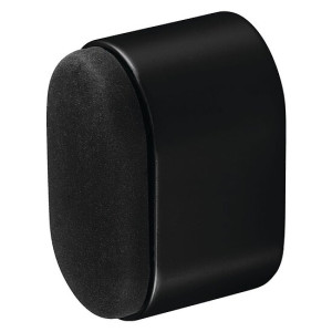 Wandtürpuffer oval, Aluminium schwarz eloxiert, Länge 25 mm