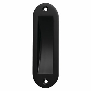Schiebetürmuschel Aluminium schwarz pulverbeschichtet oval, Länge 120 mm