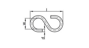 S-Haken, 30 x 9 x 2,8 mm, 100 Stück