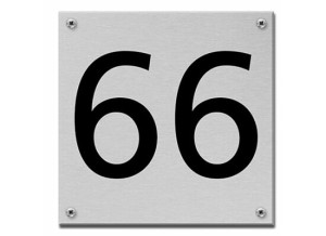 Hausnummernschild Edelstahl 12 x 12 cm, selbstklebend, oder zum Anschrauben